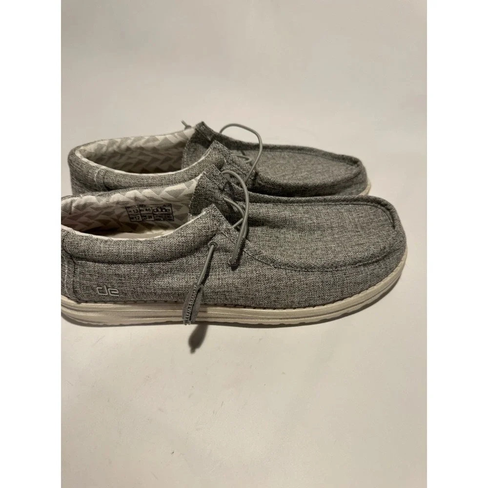 Hey Dude Wally Stretch Limestone Men's Casual Shoes Gray. Grey laces. Size 13